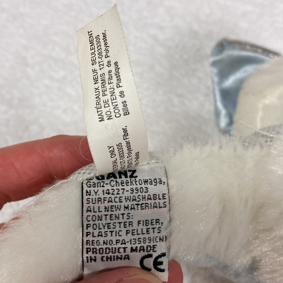Ganz Webkinz HM396 Ice Dragon White Blue Shimmer Plush 12" No Code VERY CLEAN - Picture 7 of 8
